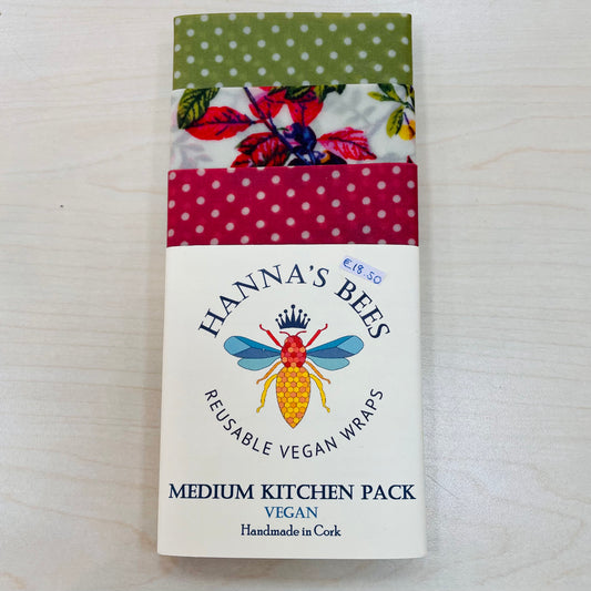 Hanna's Bees - Vegan Beeswax Wraps Medium Kitchen Pack