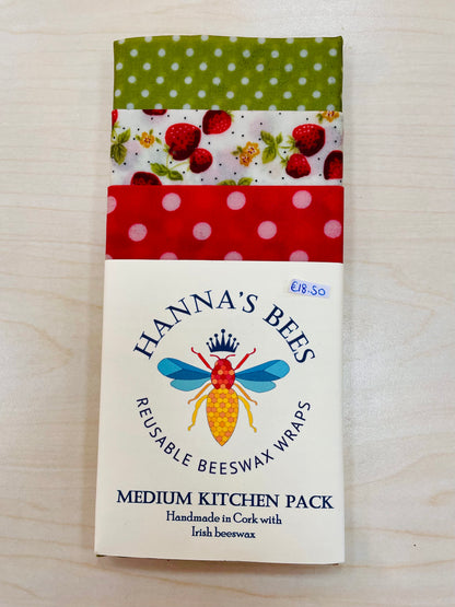 Hanna's Bees - Beeswax Wraps Medium Kitchen Pack