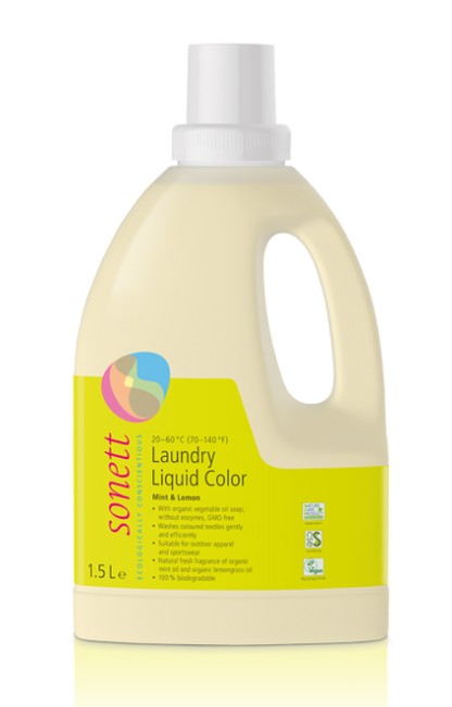 Sonett - Organic Lemon & Mint Laundry Liquid for Colour 1.5l Bottle