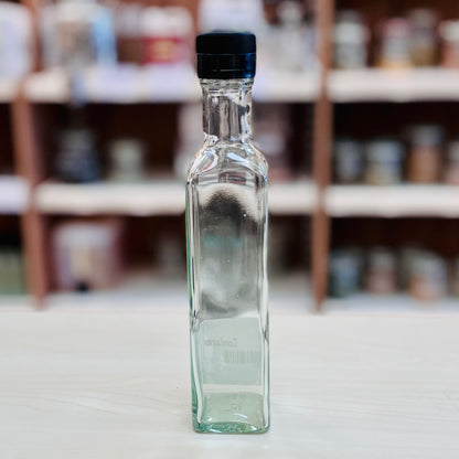 Clear Glass Bottle with Pouring Lid