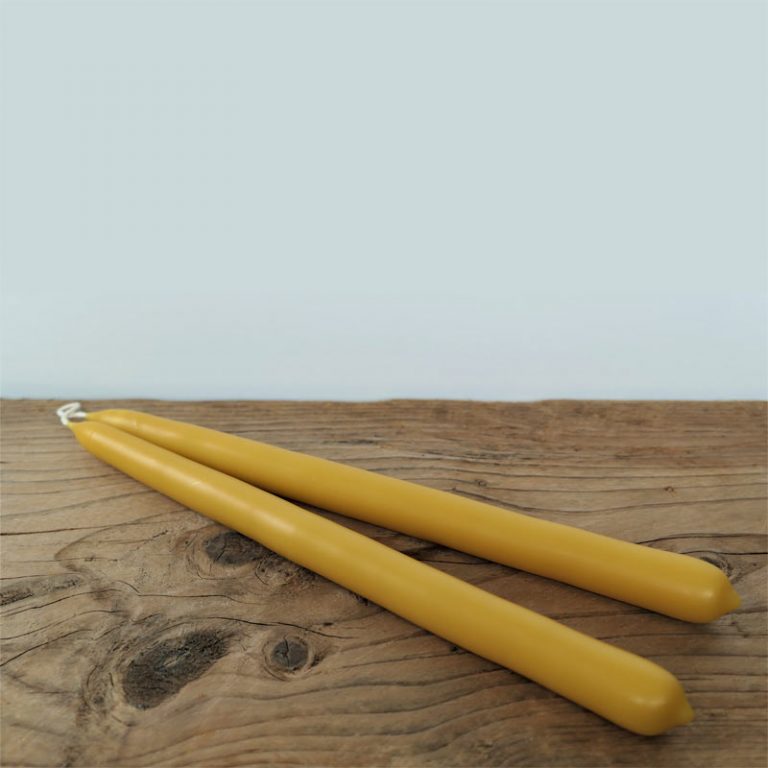 Hanna's Bees - Pair of Hand-dipped Beeswax Candlesticks